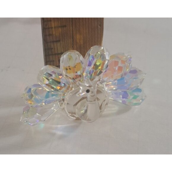 Iris Arc Peacock & Crystal World Hummingbird W Flower Figures Crystal Miniatures - Picture 5 of 6
